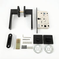 Split-Handle Lock with Quiet Latch Minimalist Door Lock Non-Handed Hardware for Bedroom Doors