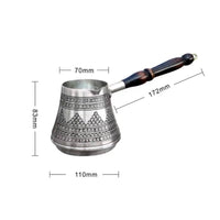 5 Pieces Stovetop Safe Turkish Coffee Set Tin-Lined Interior Turkish Coffee Pot Even Heat Distribution Engraved Ibrik for Collectors