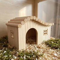 Bunny and Guinea Pig Houses, Ventilated Guinea Pig Shelters, 2-Level Wooden House with Stairs for Quail and Chickens