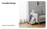 Rolling Laundry Basket Space Saving Rolling Laundry Basket Multi-Functional Metal Wire Hamper for Small Areas, Washroom, Dorm Room