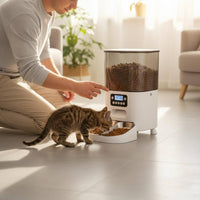 Automatic Pet Feeder Detachable & Easy to Clean Double Bowl Pet Feeder Portion Control Large Capacity Food Dispenser for Vacation, Travel