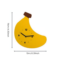 Silent Banana Wall Clock Decorative Cartoon Banana Wall Clock Operated Home Decor for Kitchen