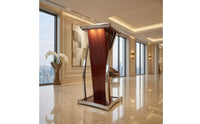 Podium with Slanted Top Modern Reading Desk Lectern Podium Ergonomic Furniture Sturdy for Speakers, Conference Rooms