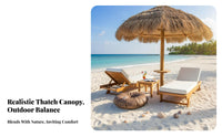 Protection Thatched Tiki Umbrella Weather Resistant Thatched Patio Umbrella Long-Lasting Frame Straw Beach Sunshade Vented Canopy for Cafe Owners, Resort Managers, Beachgoers, Poolside, Backyard