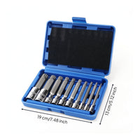 10 Pieces Bit Socket Kit Reinforced Bit Socket Set with Case Anti-Slip Tools for Automotive Repair, Machinery Maintenance