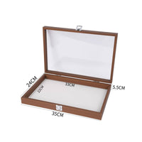 Multiple Compartments Wooden Jewelry Box Wood Grain Finish Compartment Jewelry Box Dust Protection Personal Storage Velvet Velvet-Lined Interior for Dresser, Vanity, Bedroom