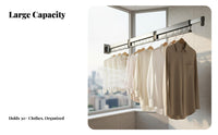 Retractable Clothes Dehumidifying Rack Space Saving Wall Mounted Clothes Rack Easy to Install Foldable Wall Hanger for Apartment Dwellers, Washroom