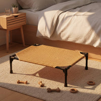 Breathable Elevated Pet Cot Moisture-Resistant Raised Pet Cot Easy to Clean Elevated Dog Bed Sturdy Frame for Small Dogs, Cats, Summer