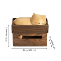 Cat Tissue Box Tabletop Wooden Tissue Box Decorative Home Decor