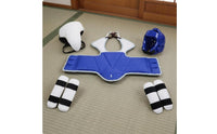 7 Pieces Thickened Padding 7-Piece Taekwondo Protective Gear Kit Competition Grade Taekwondo Safeguarding Gear Set Reinforced Stress Points Foam Dipped Sparring Equipment Uncovered-Face Design for Children, Adults, Beginners, Training