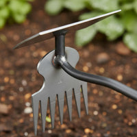 Weeding Rake Hoe Multi-Functional Manual Invasive Growth Remover Stainless Metal Garden Base Puller for Gardeners