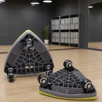 2 Pieces Wheeled Abdominal Slide Board with Resistance Band Textured Ab Roller Multifunctional Fitness Equipment Stable for Strength Training