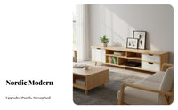 Nordic Aesthetic TV Stand and Coffee Table Combination Modern Minimalist design TV Stand and Coffee Table Set Large Storage Capacity Living Room Furniture Easy Assembly for Apartment Dwellers, Homeowners, Bedroom, Small Spaces, Lounge Area