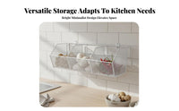 Hanging Kitchen Storage Bin Space Saving Wall Mounted Pantry Organizer Versatile Wall Mounted Produce Basket for Renters, Under Cabinet, Lavatory
