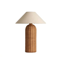 Table Lamp with Rattan Base Decorative Rattan Table Lamp Warm White for Bedroom