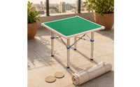 Folding Mahjong Table Green Felt Tabletop Folding Game Table PVC Edge