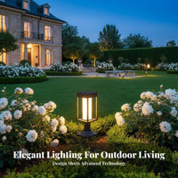 Weatherproof Waterproof Garden Post Lamp Rustproof Modern Pathway Light Aluminum Body for Courtyard, Driveway