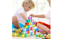 20 Pieces Translucent Colorful Cubes Early Learning Acrylic Building Blocks Smooth Edges Translucent Building Blocks for Kids, Preschoolers