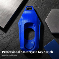 Machined Look Motorcycle Key Cover Slender Decorative Key Sleeve Large Cutout Transport Gear Beveled Edges