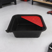 Oil Drain Pan Square Oil Drain Tray with Insert Container Heat-Resistant Long-Lasting for DIYers, Garage, Repair Shop