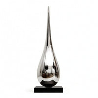 Teardrop Sculpture Modern Sculpture with Marble Base Sleek Abstract Statue for Entryway