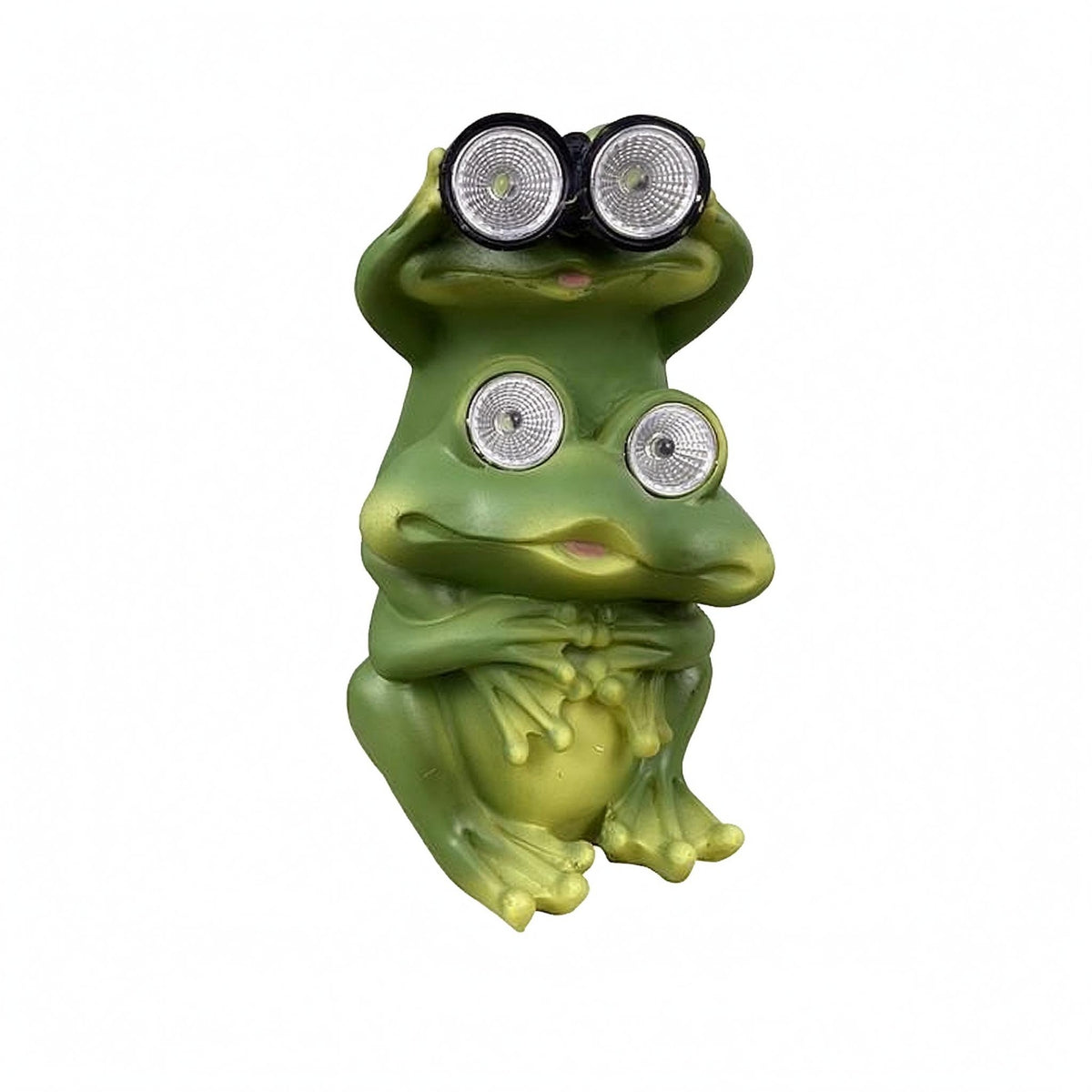 Yellow-Green Accents Solar Frog Statue Sturdy Resin Solar Frog Ornament No Wiring Outdoor Decor Energy Efficient for Courtyard