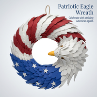 EVA Patriotic Eagle Wreath for Home Decor, Independence Day Eagle Wreath, Patriotic Wreath for Home Decorator, Lightweight Patriotic Holiday Wreath