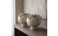 Vase with Petal Relief Minimalist Sculptural Vase Wabi-Rustic Elegance for Living Room