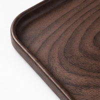 Wood Grain Serving Tray, Rectangular Serving Platter for Breakfast in Bed, Tea Trays for Coffee and Snacks, Stackable Kitchen Tray