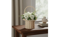 Woven Flower Basket Handwoven Handmade Imitation Rattan Basket Versatile Home Decor for Picnic, Fruit Display