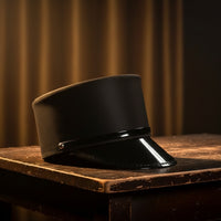 Costume Cap with Glossy Brim Tall Peaked Cap Realistic Railway Uniform Accessory for Cosplay