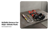 5-Point Fall Arrest Harness High-Strength Polyester Full Body Harness Heavy-Duty Alloy Steel Buckles Personal Guarding Equipment for Roofers