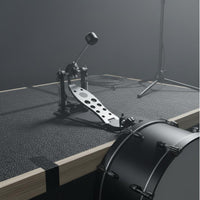 Single Bass Drum Pedal Double Chain Drive Pedal Adjustable Tension Non-Slip Base Musical Instrument Accessory for Drummers, Beginners, Music Studio