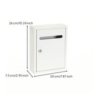 Compact Wall-Mounted Mailbox Rectangular Metal Mailbox Easy to Install Home Storage for Outdoor