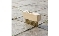 Hard Bristles Steel Wire Weeding Brush Solid Wood Block Long Handle Vegetation Brush Heavy Duty Patio Crevice Cleaner Long-Lasting Construction for Gardeners, Homeowners, Garden, Pavement Cracks, Driveway