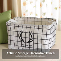 Foldable Cloth tote Collapsible Handled Tote Box Portable for Desktop, Parents