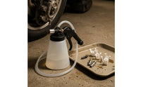 1 L Capacity Pneumatic Brake Bleeder Machine Adapter Fittings Two-chamberTank Brake Bleeder Transparent Tubing Auto Repair Hook Attachments for Garage