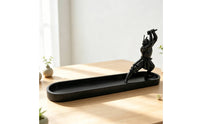 Katana-Style Incense Tray with Samurai Decorative Incense Stick Holder Black Elegant for Home Office