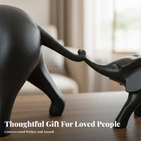 2 Pieces Resin Elephant Figurine Set Sandst Single Finish Decorative Elephant Statue Creative Home Decor Decoration for Homeowners, Living Room