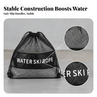EVA Foam Handles Water-Ski Tow Rope Black Grips Water Ski Rope Mesh Drawstring Bag Coiled Storage for Board Sports, Kayaking