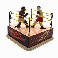 Boxing Ornament with Clockwork Mechanism Vintage Clockwork Boxing Decoration Collectible Tinplate Fighter Ornament for Bar