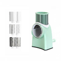 Interchangeable Blades Drum Grater Cutter Easy to Clean Multifunctional Vegetable Cutter Large Feed Chute Manual Rotary Cheese Grater