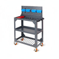 Thickened Steel Plate Mobile Tool Cart Reinforced Frame Tool Cart with Wheels Easy Assembly Heavy Duty Rolling Trolley for Mechanics, Technicians, DIY Enthusiasts, Auto Repair Shop, Job Site, Factory, Warehouse