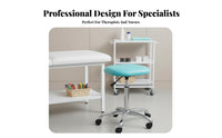 360-Degree Swivel Adjustable Therapist Stool 5-Point Base Adjustable Wheeled Stool Padded Cushion Rolling Seat Backless Design for Medical Professionals, Laboratory Technicians, Rehabilitation Facility, Hospital, Laboratoryoratory, Workshop