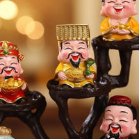 Chinese Wealth God Figurine Handmade Prosperity Deity Statue Chinese Wealth God Statue Elegant Features Cute Good Luck Doll
