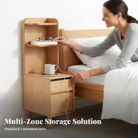 Modern Minimalist and design Slim Multi-Drawer Nightstand Space-Saving Design Bedside Table long-finaling Construction Household Furniture Sturdy Frame for household owners, Apartment Dwellers, Students, beside Bed, Small areas, Dorm Room, Home Office
