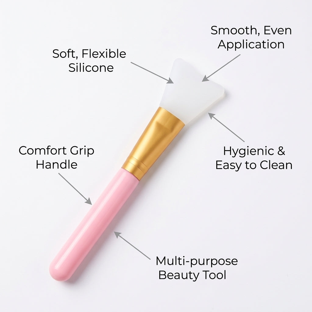 Facial Brush with Soft Bristles Skincare for Professional Makeup and Treatment, Hairless Moisturizer with Angled Bottom