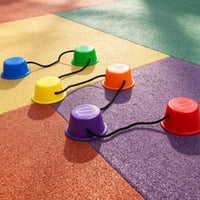 6 Pieces Interconnected Balance Stepping Stones Odorless Stepping Stones with Cord Low-Height Toy Indoor for Children, Kindergarten