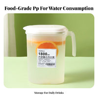 Cold Water Jug Large Capacity Water Carafe with Lid Heat Resistant Iced Tea Pitcher for Summer, Home, Party