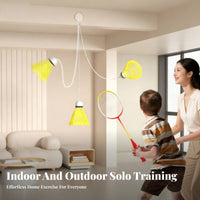 Badminton Bounce Practice Tool Play At Home Bounce Badminton Practice Set Elastic Rope Shuttlecock Practice Tool Adjustable